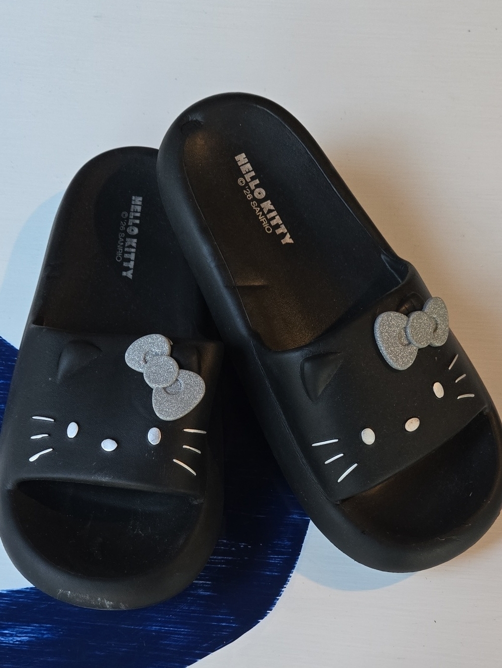 Hello Kitty Black Slide On Sandal Size 9